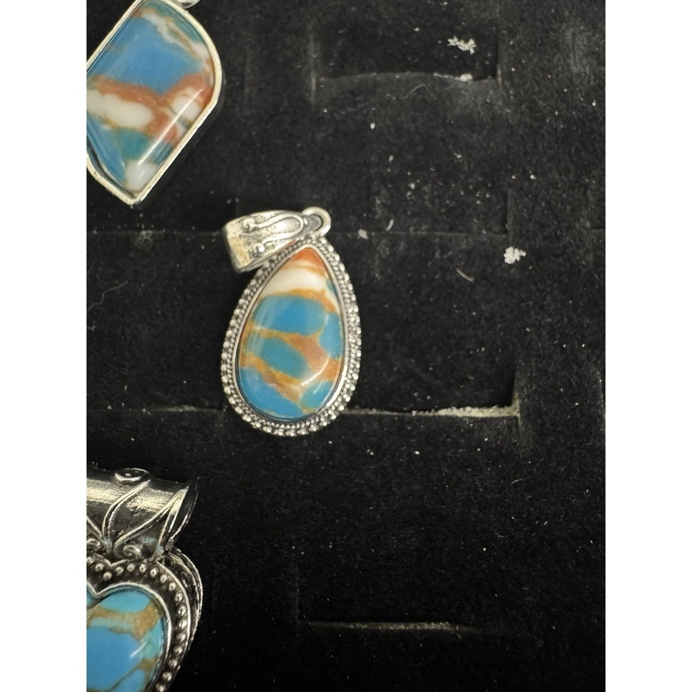 4 Wholesale Jewelry Pendants Fashion Costume Turquoise Mingle - Picture 5 of 6